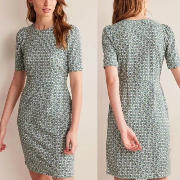 Boden Dresses & Skirts - BODEN Women’s Navy Blue and Green Floral Printed Zoe Cotton Mini Dress, 4P